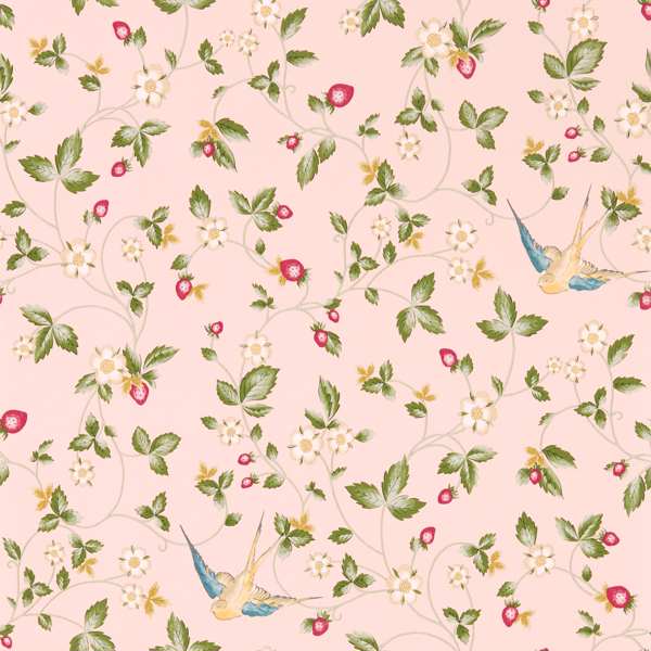 Clarke & Clarke Wild Strawberry Wallpaper in Blush