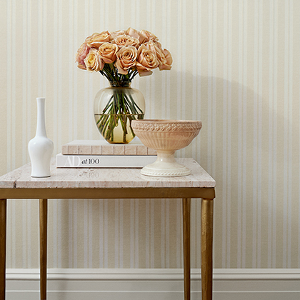 Anna French Ryland Stripe Wallpaper in Beige