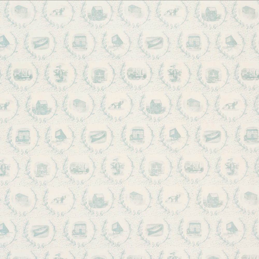 Christopher Farr Set The Scene Linen in Aqua