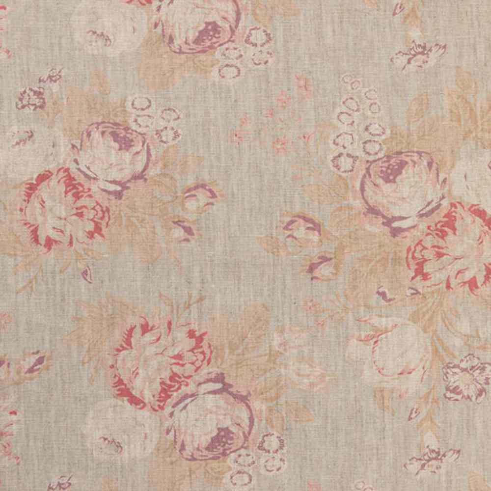 Cabbages & Roses Tulips and Roses Multi on Natural Linen ...