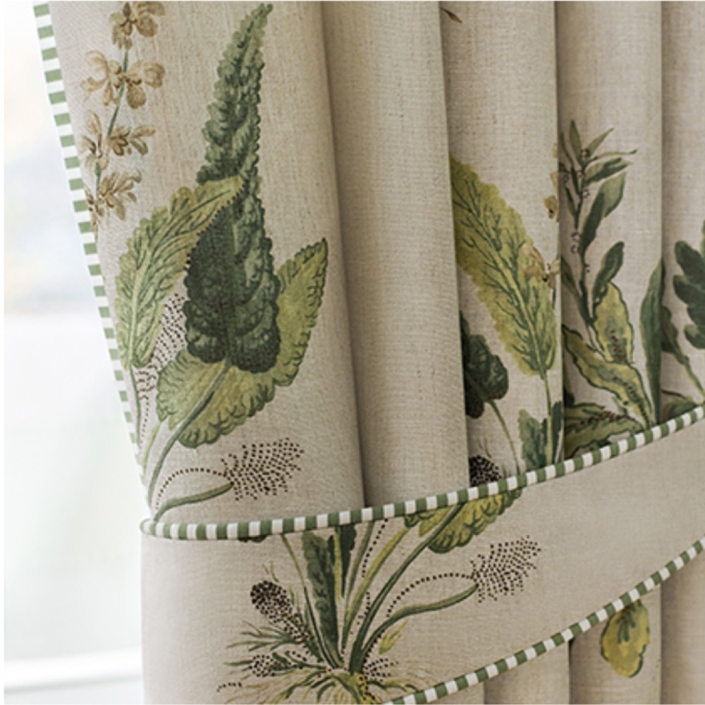 Anna French Woodland Fabric in Green on Natural