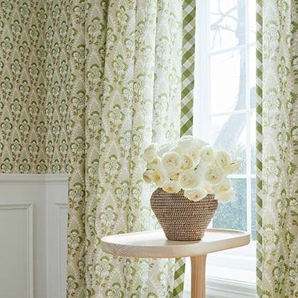 Anna French Cornwall Wallpaper in Green and Beige