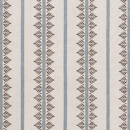 Anna French Fern Stripe Linen in Brown and Slate