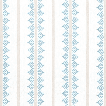 Anna French Fern Stripe Linen in Spa Blue