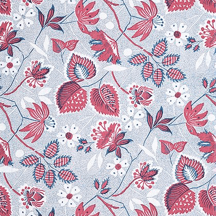 Anna French Indienne Hazel Wallpaper in Red and Blue