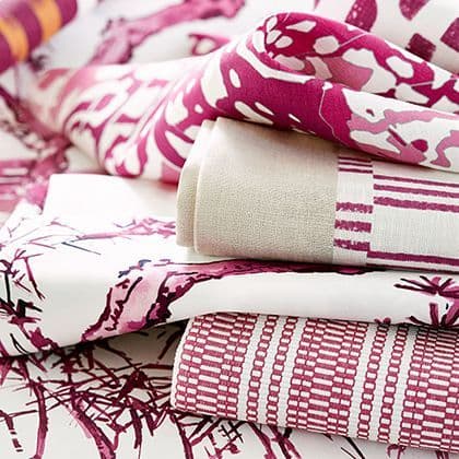 Anna French Reed Stripe Fabric in Fuchsia