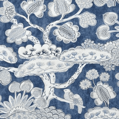 Anna French Tree House Cotton in Navy