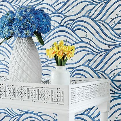 Anna French Waves Wallpaper in Blue