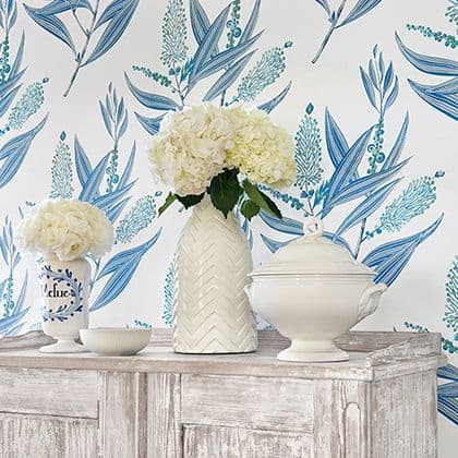 Anna French Winter Bud Wallpaper in Blue