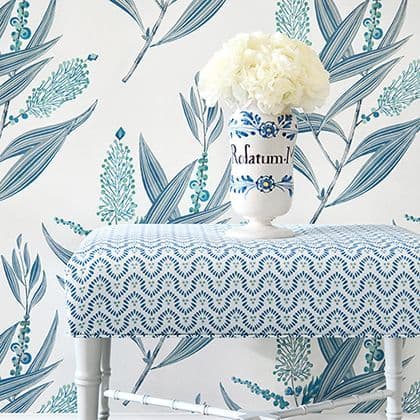 Anna French Winter Bud Wallpaper in Blue