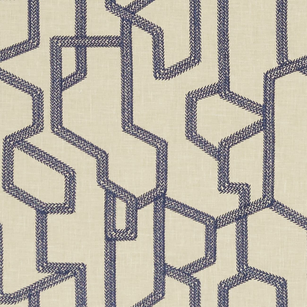 Clarke and Clarke Labyrinth  Fabric in Midnight