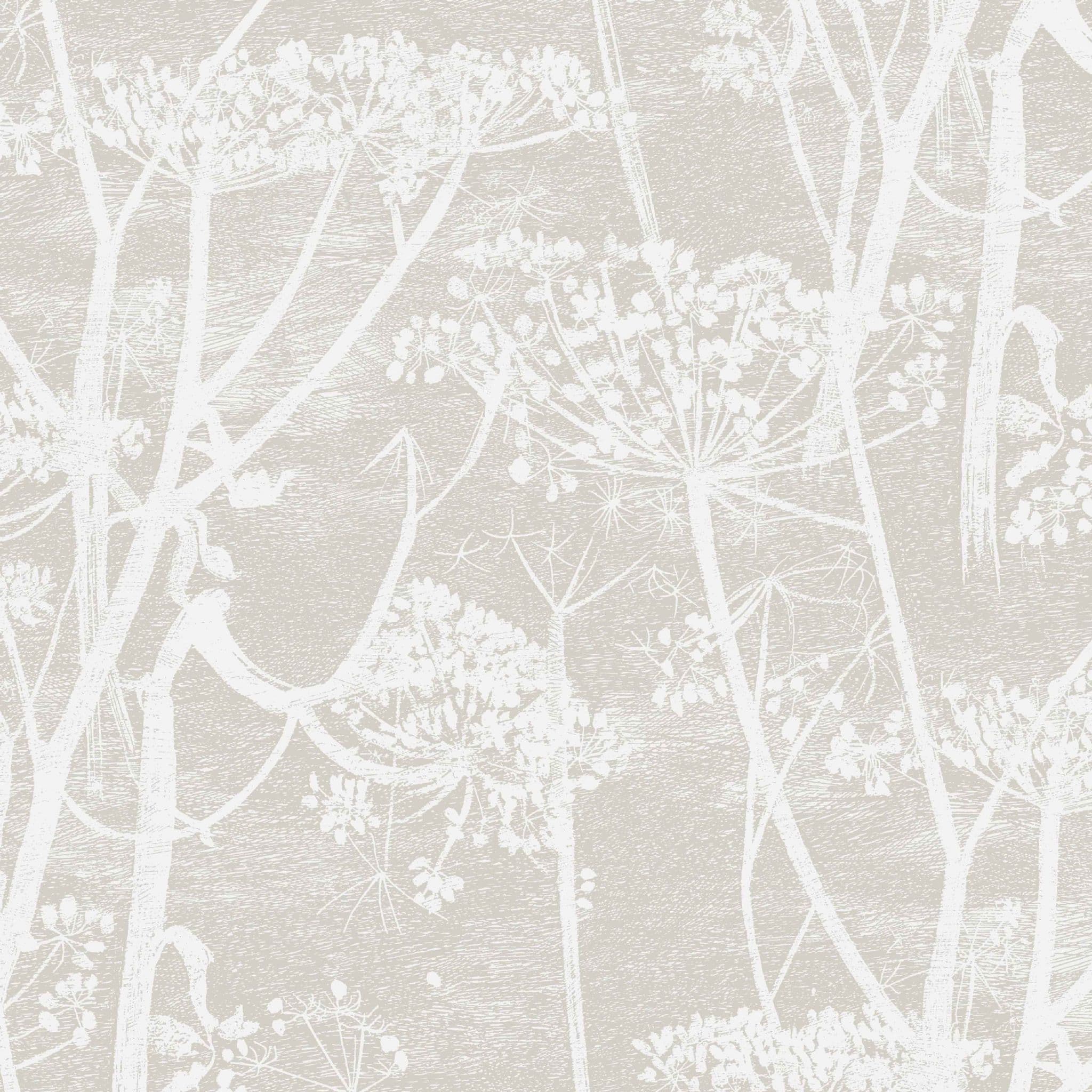 Cole and Son Cow Parsley Linen Fabric in Taupe F111/5019