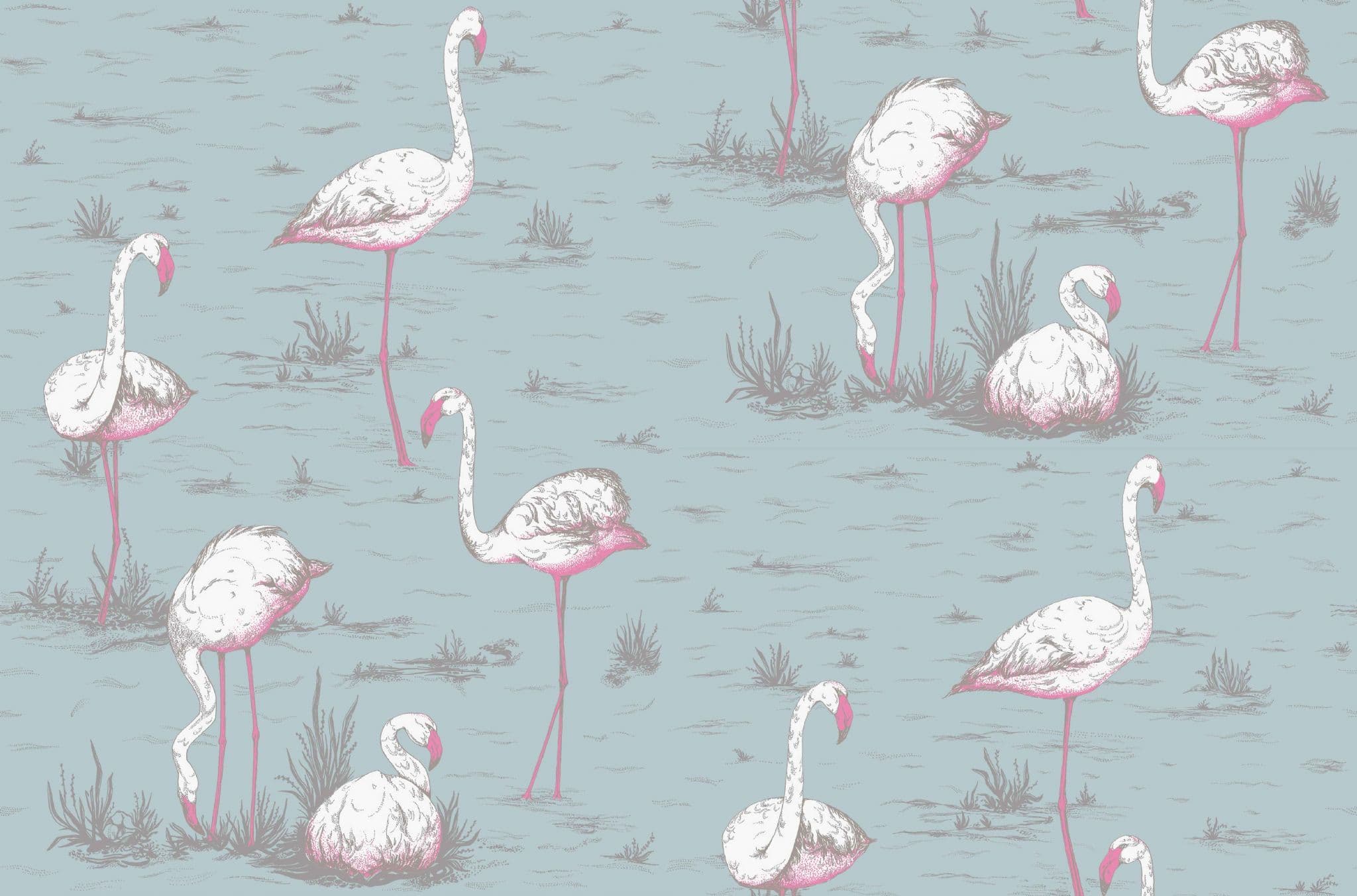 Cole and Son Flamingos Linen Fabric F111/3010