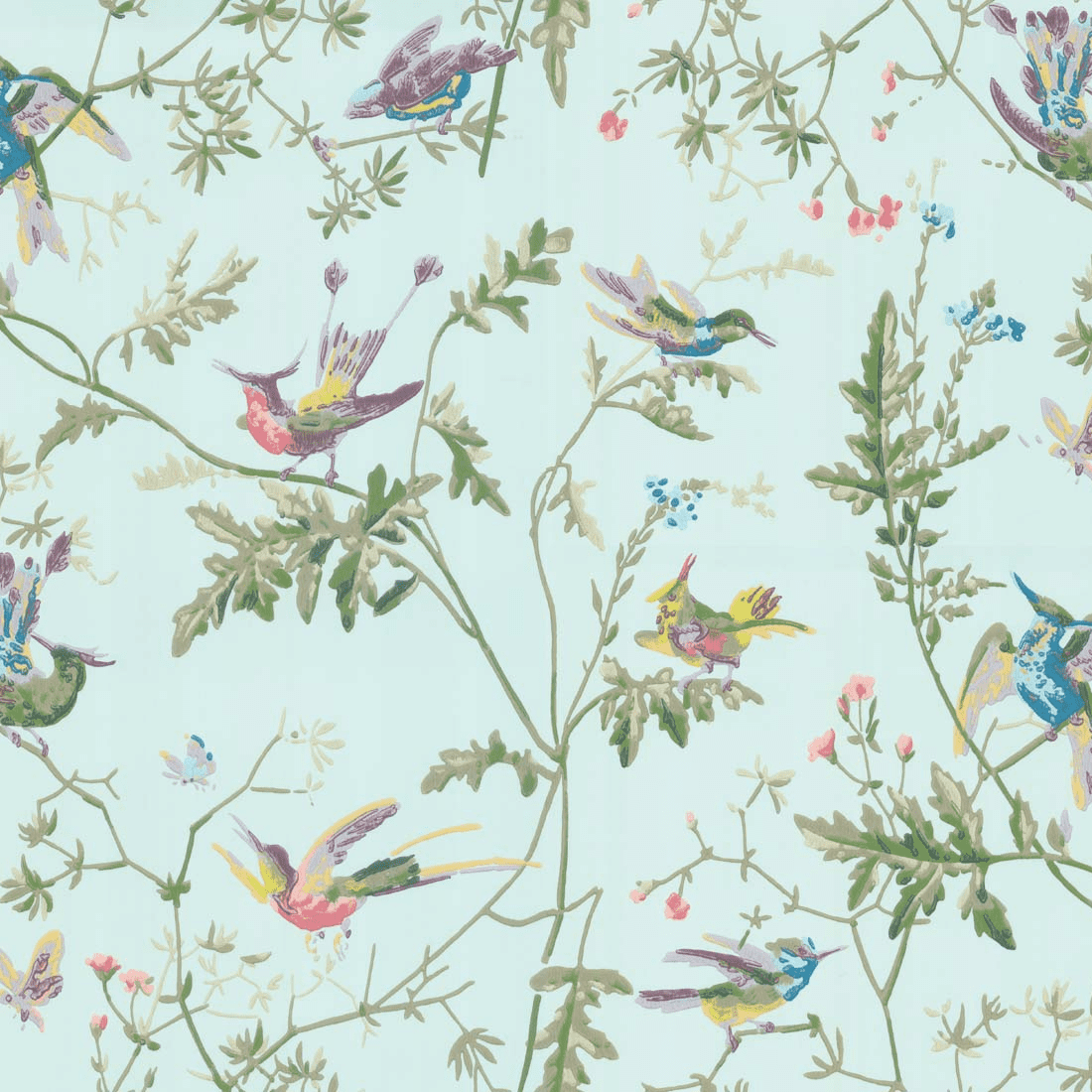 Cole & Son Hummingbirds Wallpaper 100/14069 - norfolktextiles.co.uk