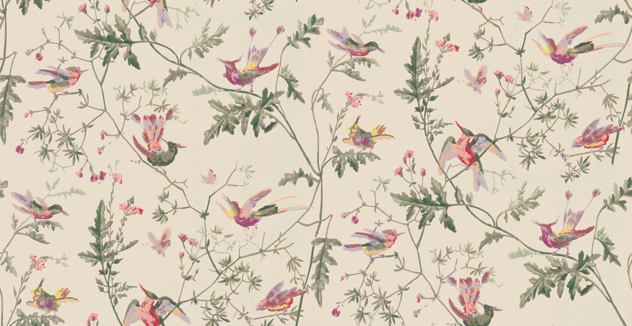 Cole & Son Hummingbirds Wallpaper 100/14071 - norfolktextiles.co.uk