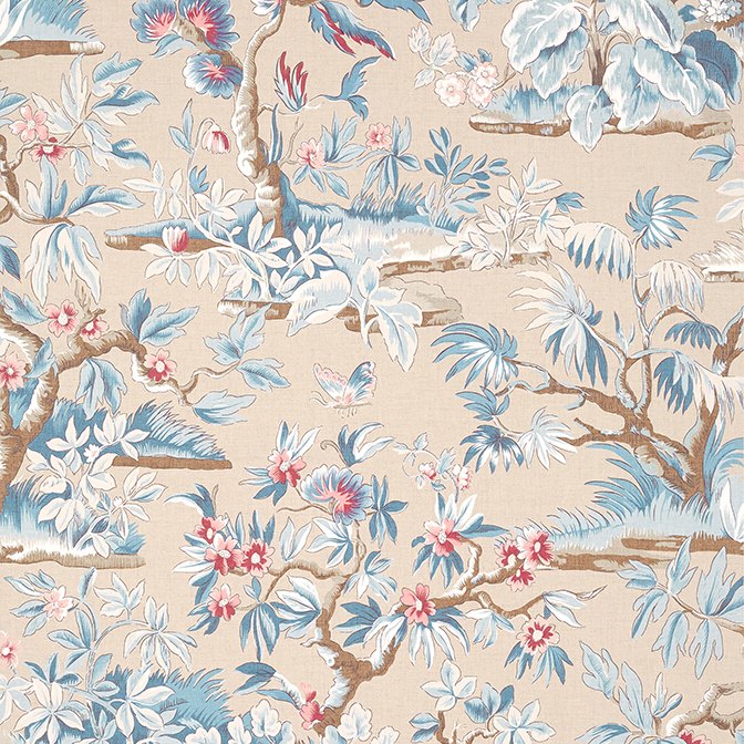 Anna French Elwood Wallpaper in Document Linen - norfolktextiles.co.uk