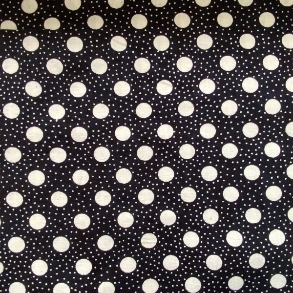 Genuine 1930's Vintage Black Spot Dress Fabric