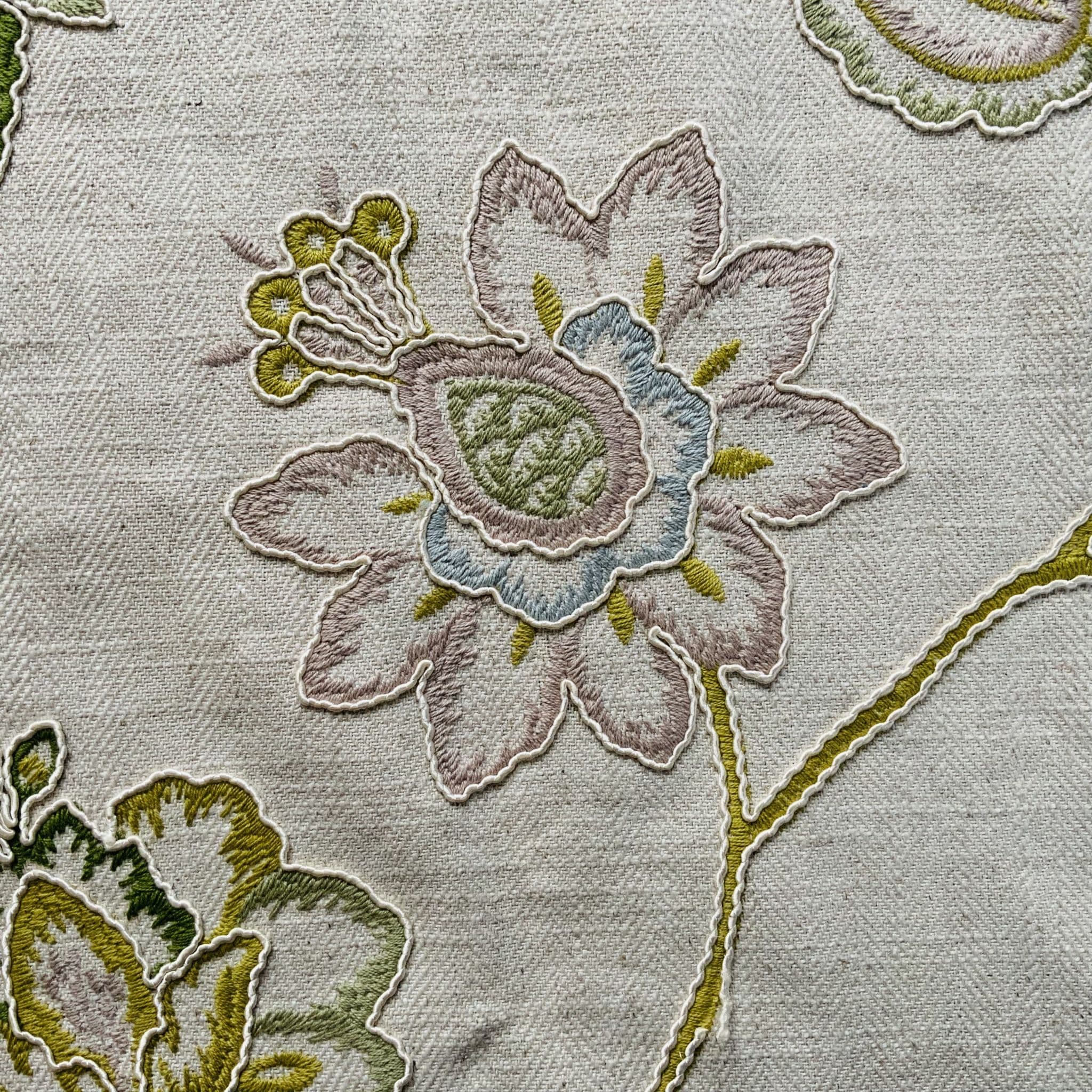 Prestigious Tiverton Embroidered Fabric in Willow 14 mts