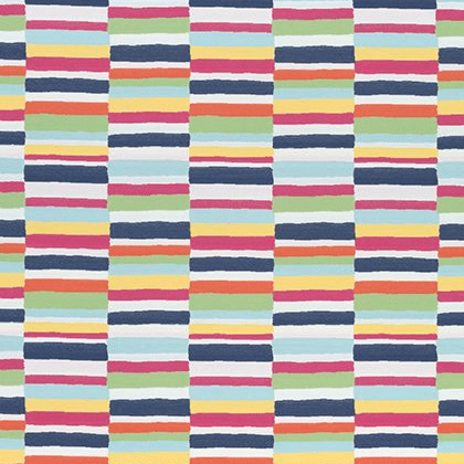 Thibaut Carnivale Fabric in Navy and Magenta