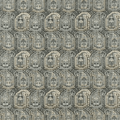Thibaut Gleniffer Fabric in Black and Grey