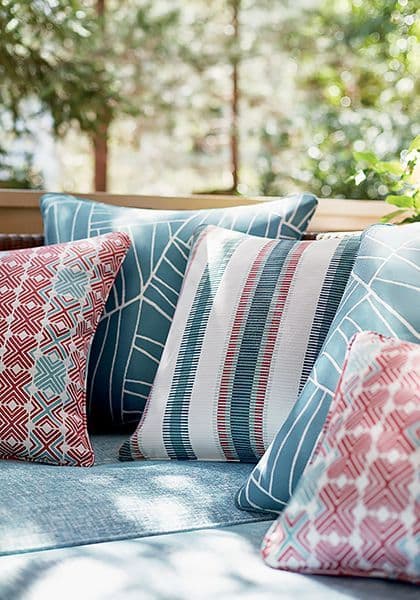 Thibaut Jinx Fabric in Navy and Magenta