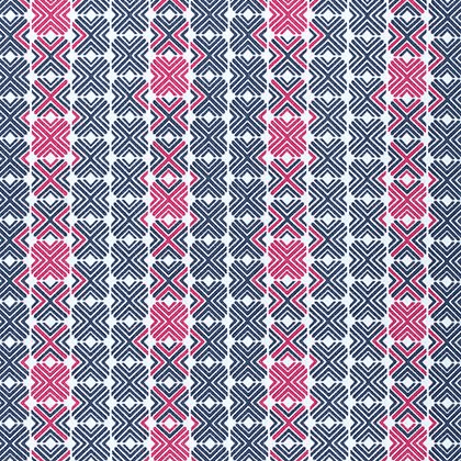 Thibaut Jinx Fabric in Navy and Magenta