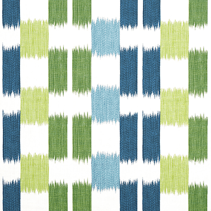 Thibaut Kasuri Fabric in Blue and Green