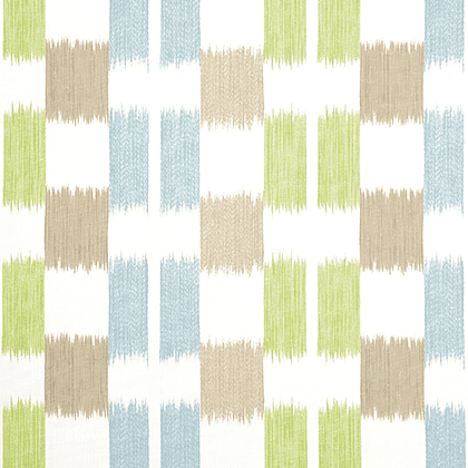 Thibaut Kasuri Fabric in Green and Spa Blue