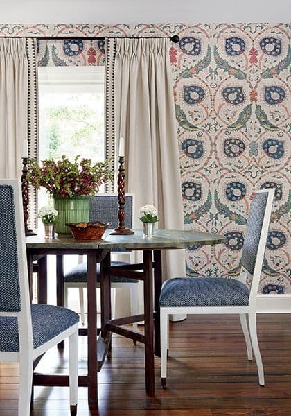 Thibaut Lewis Wallpaper in Navy and Teal