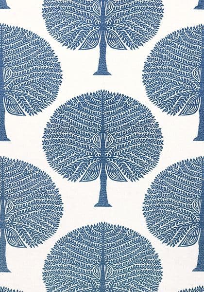 Thibaut Mulberry Tree Fabric in Navy Blue