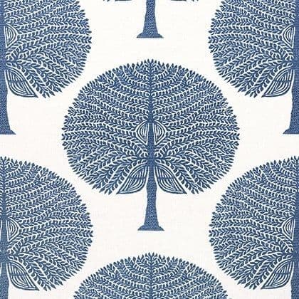 Thibaut Mulberry Tree Fabric in Navy Blue