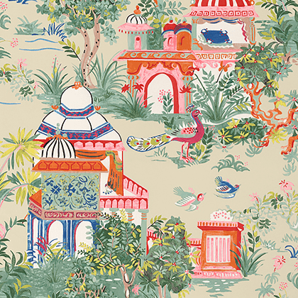 Thibaut Mystic Garden Fabric in Cream