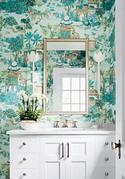 Thibaut Mystic Garden Wallpaper in Teal