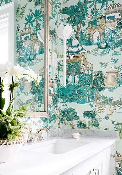 Thibaut Mystic Garden Wallpaper in Teal