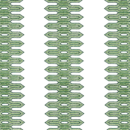 Thibaut Nola Stripe Embroidery in Green