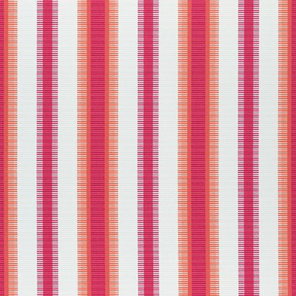 Thibaut Samba Stripe Fabric in Magenta and Coral