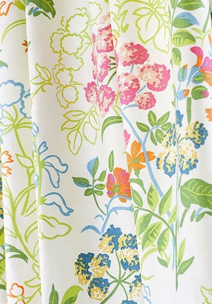 Thibaut Spring Garden Fabric in Blue & White