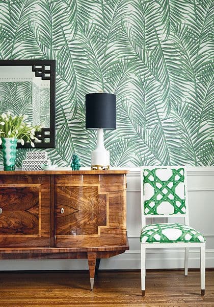 Thibaut West Palm Wallpaper in Sea Glass