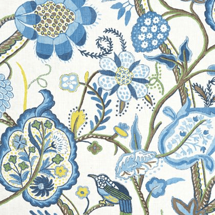Thibaut Windsor Fabric in Blue and Yellow