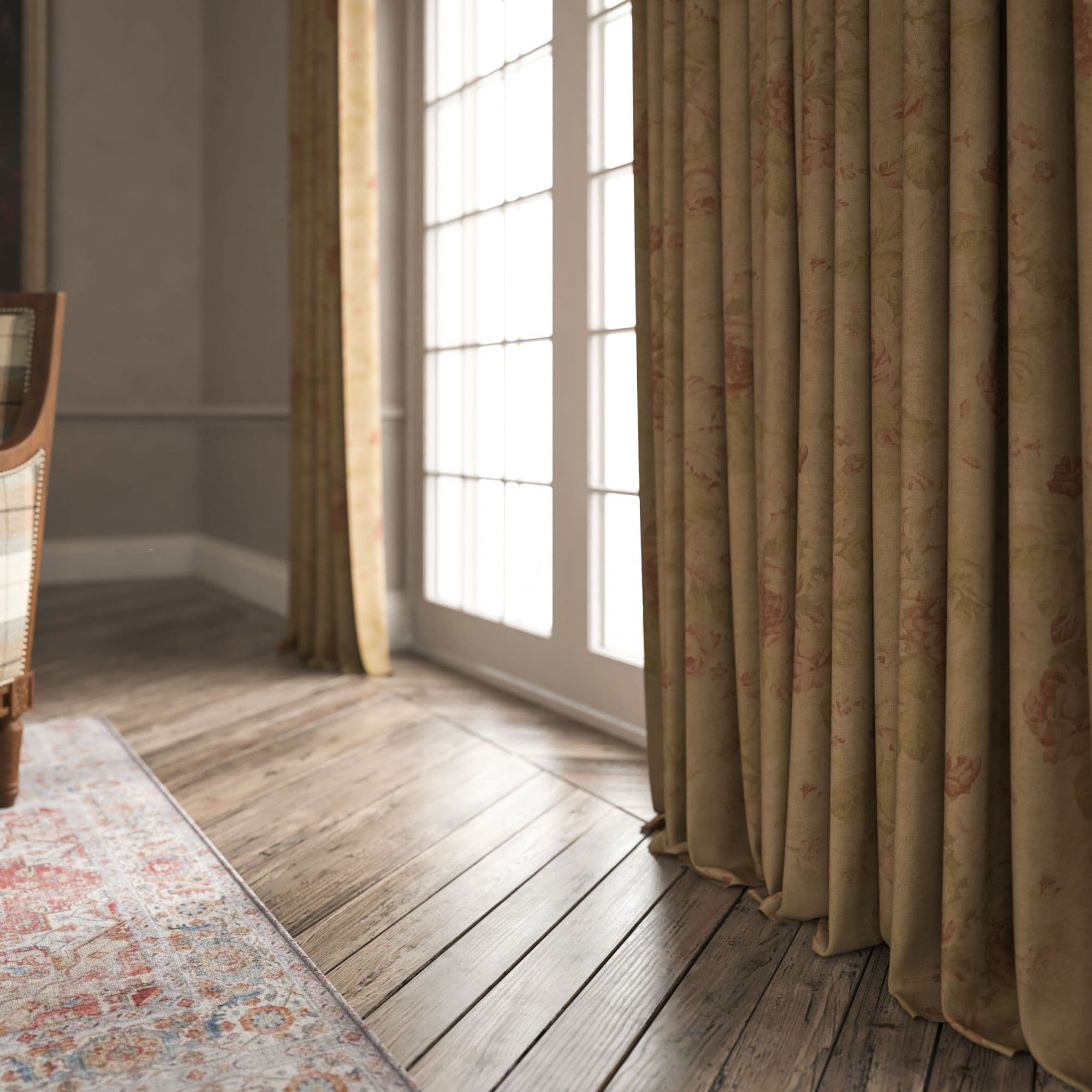 Warwick Bibury Linen Fabric in Antique