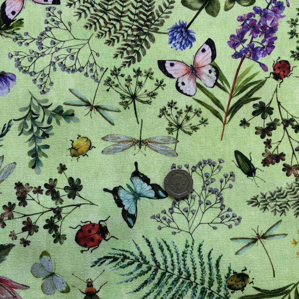 Wild Flowers Outdoor Fabric in Green