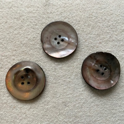 Antique Mother of Pearl Buttons. Set of 3