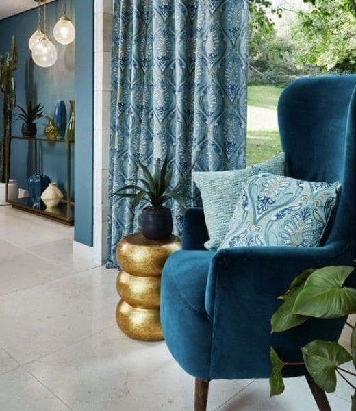 Prestigious St Kitts Embroidery in Lagoon