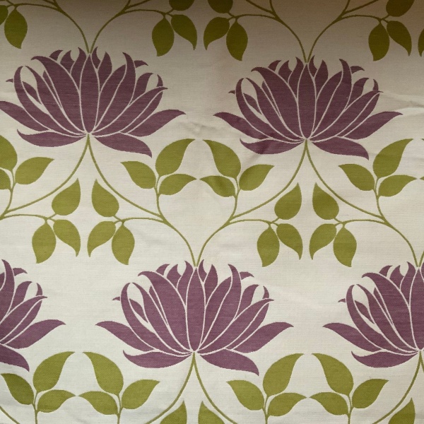 Sanderson Kelmscott Fabric in Olive & Purple. 1.8 metres.