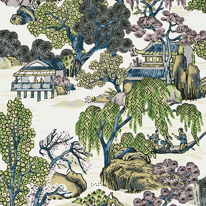 Thibaut Corneila Wallpaper in Purple and Blue Thibaut Corneila Wallpaper in Purple and Blue
