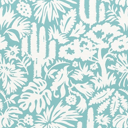 Thibaut Botanica Fabric in Aqua