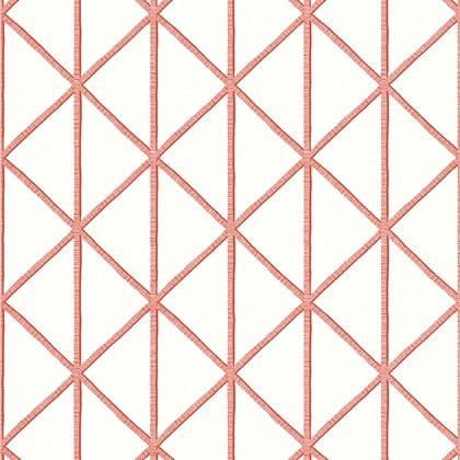 Thibaut Box Kite  Wallpaper in Coral