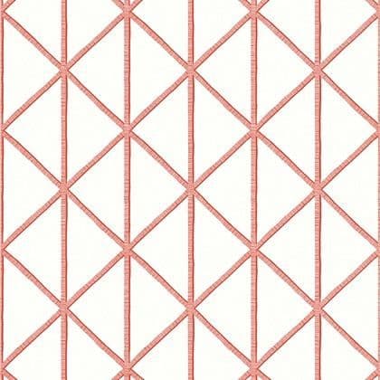 Thibaut Box Kite  Wallpaper in Coral