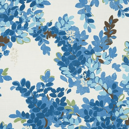 Thibaut Central Park Fabric in Blue and Green