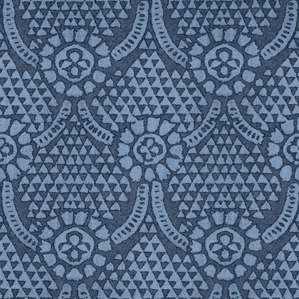 Thibaut Chamomile Fabric in Navy